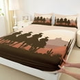 thumbnail image 3 of Feelyou Teens Western Cowboy Full Size Sheets, Tribal Rustic Farmhouse Bed Sheets, Countryside Theme Sheet Sets, Lightweight Room Decor, 4pcs, 3 of 7