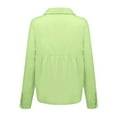 thumbnail image 4 of Womens Cotton Linen Button Down Shirts Loose Fit Long Sleeve Collared Blouse Casual V Neck Tops Outfits S-3XL Light Green L, 4 of 6