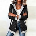 thumbnail image 6 of Ihhxva Women's Hooded Quilted Jacket, Snap Front Mid-Length Coat with Detachable Hood and Pockets, Long Sleeve Casual Outerwear S - 3XL, 6 of 8