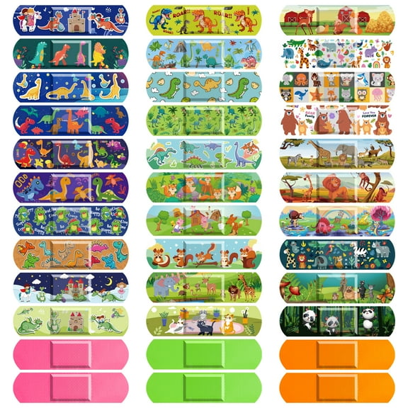 360 Pcs Kids Cartoon Bandages, 33 Styles Children's Flexible Adhesive Bandages, Colorful, Waterproof, Breathable, Protect Scrapes