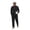 84#Black, variant on Men Casual Two Piece Matching Set Linen Blend Button Up Shirt Drawstring Waist Straight Leg Trousers Vacation Outfit M