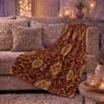thumbnail image 6 of Rose Medallion Damask Living Room, Festive autumn celebration Scene, Warm Flannel Blanket for Living Room and Reading Nook, Art Lovers autumn celebration Gift, Festive Home Decor, 6 of 9