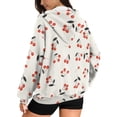 thumbnail image 5 of SCRAWLGOD Cherry Women Hoodies Zip Up Sweatshirt Women Oversized Graphic Hoodie Long Sleeve Womens Plus Size XS Hoodie Zip Up Comfy Women Outfits Casual Work, 5 of 7