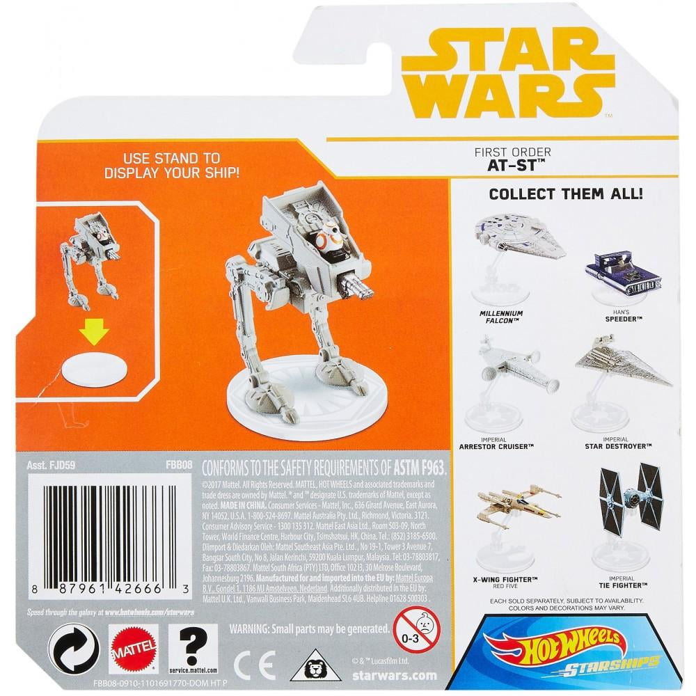 Hot Wheels Star Wars Starships First Order AT-ST Spaceship Vehicle Playset (2 Pieces)