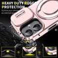thumbnail image 4 of Asuwish Compatible with iPhone 16 6.1 inch Phone Case Slide Camera Cover Tempered Glass Screen Protector Stand Ring Holder Rugged Slim Cell for i Phone16 i16 16Case Women Men Pink, 4 of 10
