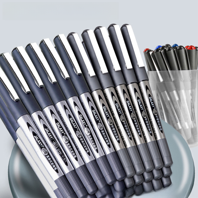 Bolígrafo de tinta líquida directa Snow White PVR155 de 0,5 mm, color negro, para estudiantes, negocios, oficina, tinta de carbono de secado rápido neutra