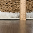 thumbnail image 3 of Hauteloom Trunding Moroccan Farmhouse Living Room Bedroom Shaggy Area Rug - Bohemian Shag Rug - Plush High Pile - Southwestern Boho Soft Carpet - Grey, Beige - 7'10" x 10'3", 3 of 17