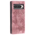 thumbnail image 3 of For Google Pixel 9 Pro/10 Pro XL 6.8" Totem Embossed Strong Magnetic Attachment/Closure, Card Slots/Pocket, PU Leather Flip Wallet Case,Pink, 3 of 7