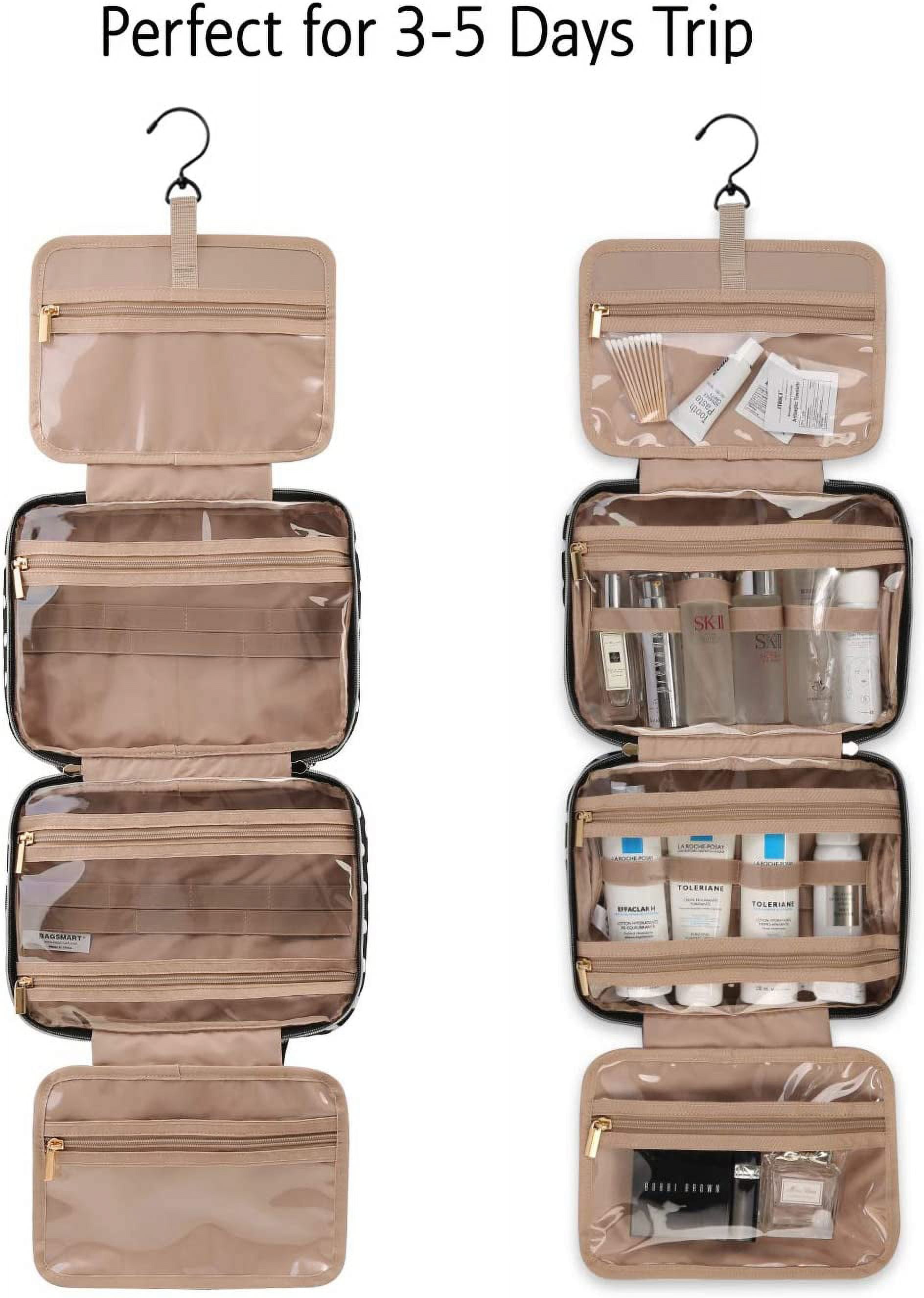 Toiletry Bag Travel Bag with Hanging Hook, Water-resistant Makeup Cosmetic Bag Travel Organizer for Accessories, Shampoo, Full Sized Container, Toiletries