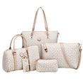 thumbnail image 1 of Set 6 Bolsas Mujer Cartera Estampada Moda Dama Cosmetiquera Beige, 1 of 3