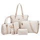 thumbnail image 1 of Set 6 Bolsas Mujer Cartera Estampada Moda Dama Cosmetiquera Beige, 1 of 3