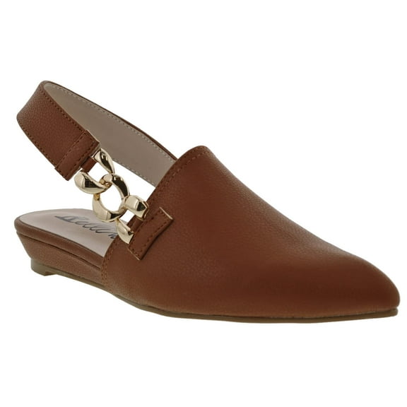 Bellini Fret Womens' Slingback Flats, Tan Smooth, 9 Wide