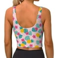 thumbnail image 3 of Bixox Women's Pineapple And Leaves Pattern Fitness Navel Tank Top U-Back Yoga Tank Top Sweatshirt Sports Bra, 3 of 7