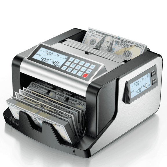 Aneken Money Counter Machinewith Value Count, Dollar, Euro UV/MG/IR/DD Counterfeit Detection, Single Denomination Bill Counter