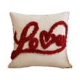 thumbnail image 2 of 17.7x17.7in Valentines's Day Heart Embroidered Pillowcase, 2 of 6