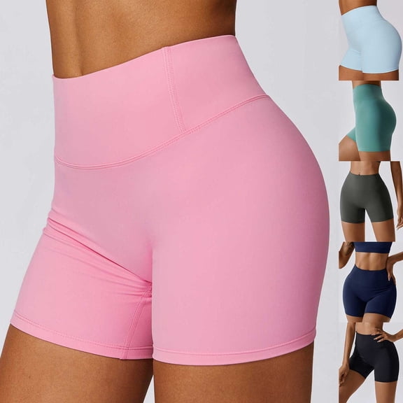 LILIYA Biker Shorts for Women High Waist Abdomen Control Shorts Training Stretchy Breathable Running Shorts Lightweight Soft Comfy Fitness Yoga Shorts