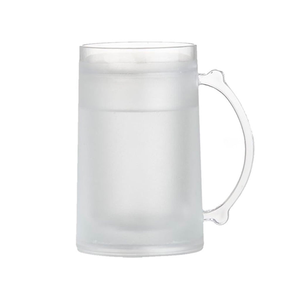 Set of 4, Each for 14 oz Water at Parties Freezer Mugs Double Wall Gel Frozen Drinking Cup Frosty Cups with Handles Soda Lemonade Enjoying Beer Outside Activity 