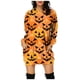 thumbnail image 3 of Sudadera con capucha y bolsillo con estampado digital de calabaza de Halloween para mujer, 3 of 5