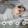 thumbnail image 3 of Tencel Lyocell Sheet Set  Size 3 count, Silky Soft Breathable Cooling Sheet Set with 16 Inch Deep Pocket for Hot Sleepers, Grey, 3 of 6