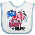thumbnail image 3 of Inktastic Home of the Free Because My Daddy is Brave Boys or Girls Baby Bib, 3 of 4