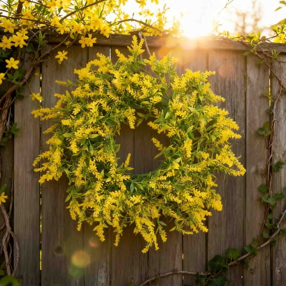 Uuiauoio Wreath for Front Door, Porch, Window - Large Artificial Greenery Outdoor Wreath for Home, Farmhouse Decor - Spring, Summer, Fall, All Seasons