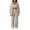 Khaki, variant on dGslk Women's Casual Fashion Solid Color Button Cardigan Lapel Two-Piece Suit Light Purple S