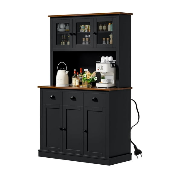 Joywind Freestanding Kitchen Hutch with Countertop, Storage Drawers, and Adjustable Shelves - Perfect Pantry Cabinet, 71.2 in
