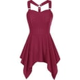 thumbnail image 2 of Gspmoly Robe pour Femmes, Mode Femmes Été Décontractée Unie à Col en V Camis Sans Manches Robe Mini Robes de Travail pour Femmes jusqu'à 60 % de Rabais, 2 of 7