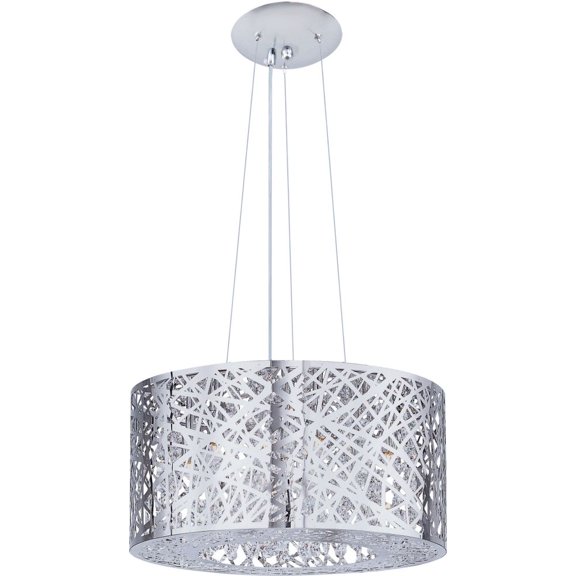 ET2 E21309-10PC-BUL Inca Led Polished Chrome Flush Mount Ceiling Light in With Bulb, Clear & White - 16 in.