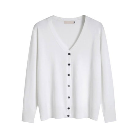 JJHGVB Fall Cardigans for Women V Neck Cardigan Button Up Cardigan Womens Cardigan Plus Size Cardigan Sweaters Women Womens Sweaters White 2XL
