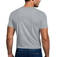 thumbnail image 4 of Workout Shirts For Men Short Sleeve Athletic Active Tops Quick Dry Crew Neck T Shirt Breathable For Running (5XL, Gray), 4 of 5