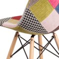 thumbnail image 3 of Elon Series Milan Patchwork Fabric Chair with Wooden Legs, 3 of 9