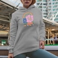 thumbnail image 2 of Find the Beauty in Every Day, Boho Rainbow & Flowers Art Merch Gift, Heather Grey Hooded Sweatshirt or Hoodie, Small, 2 of 5