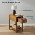 thumbnail image 5 of Demi Bonn End Side Table, Rectangular Nightstand, Contemporary Chair Side End Table Compact Table with Drawer Nightstand, for Living Room, Bedroom, Yellow, 5 of 7