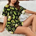 thumbnail image 4 of Disketp Avocado Toast for 2 Piece Shorts Sleepwear Women's Short-Sleeved Pajama Set Round Neck Pjs-Small, 4 of 6