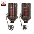 thumbnail image 6 of Royal Designs, Inc. Pull Chain Lamp Socket for Incandescent LED Bulbs, Oiled Rubbed Bronze, Set of 2, 6 of 7