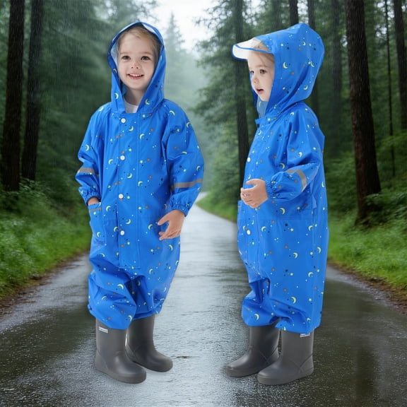 Kcolen Raincoats for Kids Girls Reflective Cartoon Raincoat for Outdoor Play and Toddler Children Rainwear Kids Rain Jacket