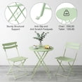 thumbnail image 6 of 3-Piece Outdoor Folding Bistro Set, Metal Patio Table and Chairs Set for Balcony, Backyard, and Garden, Weather-Resistant Small Bistro Set, No Assembly Required, 6 of 8