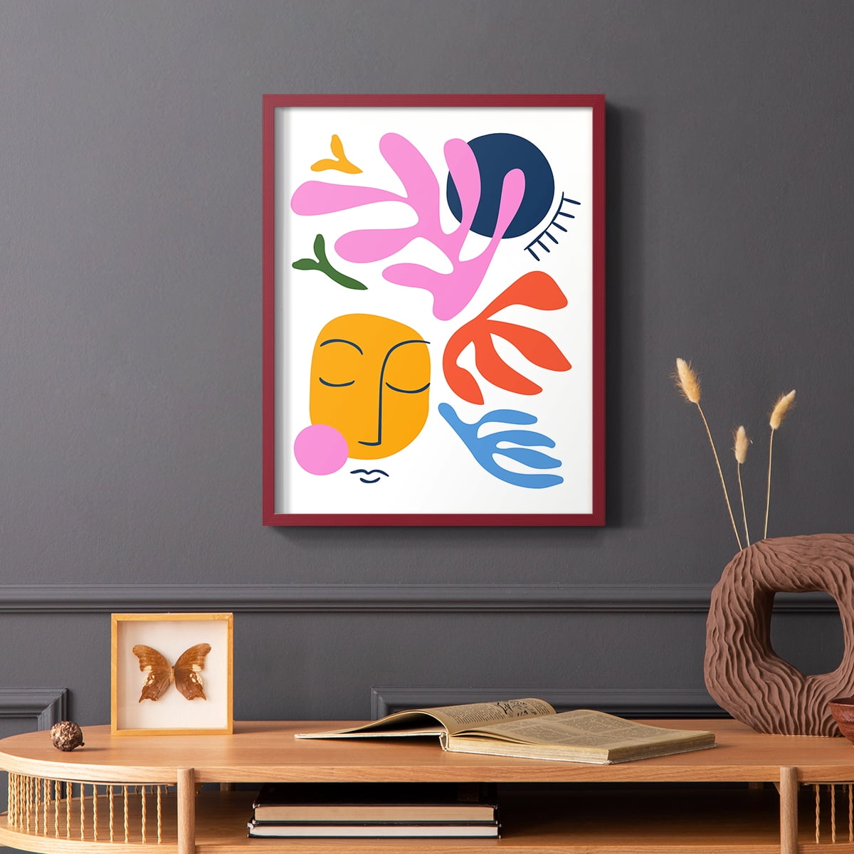 Matisse CDXL in Red Solid Wood Framed Print No Nail Hanging