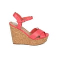 thumbnail image 2 of Women Faux Cork Platform Wedge Sandal - Ankle Strap Wedge - Peep Toe Sandal - HK37 By Breckelles, 2 of 5