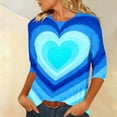 thumbnail image 5 of Craaazy Women's Valentines Day Crew Neck 3/4 Sleeve Cozy Love Shirts Gifts, 5 of 6