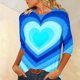 thumbnail image 4 of TaTaai Women's 3/4 Sleeve Layered Heart Print Round-neck Top, Valentine's Day Standout Pick, Casual Daily Fashion Home Top Gift, 4 of 6