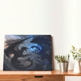 thumbnail image 4 of Naloa Black And Blue Lightning Dragon Print Canvas Picture,Wall Pictures, Modern Decorative Poster,Art Prints for Bedroom, Toilet, 40 x 30 cm, Built-in Wooden Frame, 4 of 6