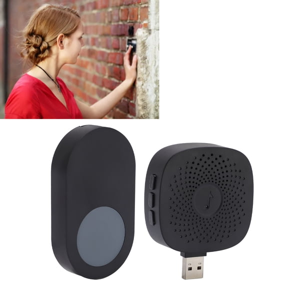Home Wireless Doorbell, Rugged Door Bell Ringer Dust Proof ABS Easy Installation for Apartment
