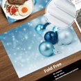 thumbnail image 3 of Blue White Ball Placemats,Merry Christmas Snow Colorful Baubles Washable Linen Table Mats for Kitchen Table Double Insulation Decor Dining Set Indoor Outdoor 12X18 in Set of 4, 3 of 6