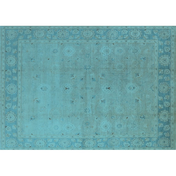 Ahgly Company Indoor Rectangle Oriental Light Blue Traditional Area Rugs, 4' x 6'