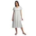 thumbnail image 1 of Moomaya Robe de Nuit à Manches Courtes Imprimée pour Femme, Col en V, en Coton, 1 of 5