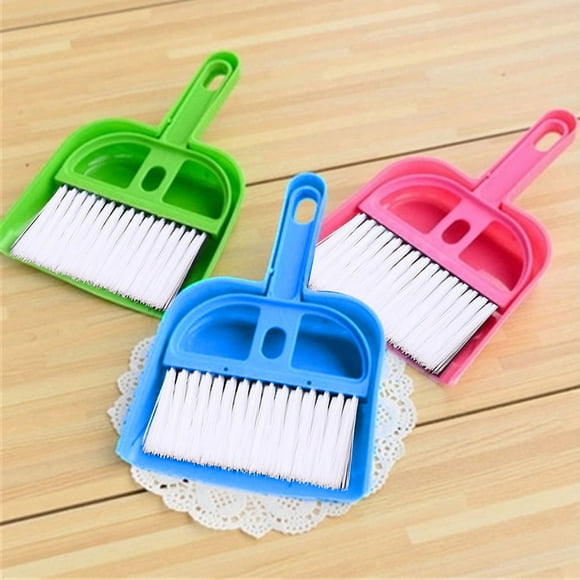 Dengjunhu 3Sets Mini Broom and Dustpan Set Small Dustpan and Brush Set Whisk Broom and Dustpan Set Small Broom and Dustpan Set for Desk, Home, Kitchen Necessities, Small Dust pan and Brush Set