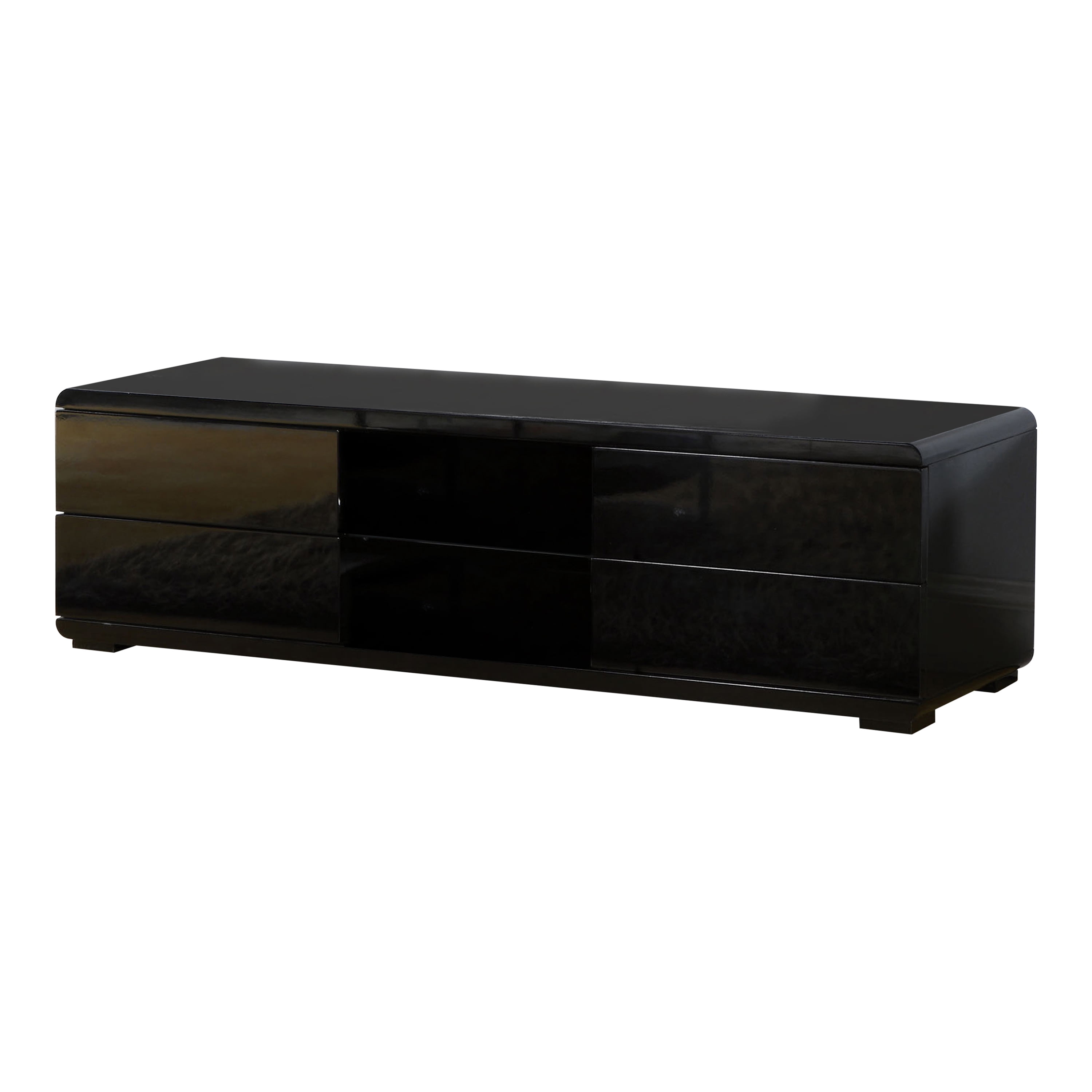 Furniture of America Jaon Storage 4-Drawer Wood Black TV Console