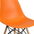 thumbnail image 6 of Flash Furniture Elon Series Orange Plastic Chair with Wooden Legs, 6 of 11